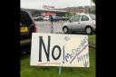 There were protests from local residents about the plans to build a new McDonald's restaurant on the car park of the Tesco Extra supermarket in Duloch.