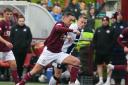 Michael Tidser, pictured in action against Calvin Miller when the teams met in February, was proud of his Kelty Hearts team's performance at Falkirk on Saturday.