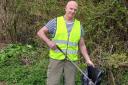 Glyn Chadwick who has been clearing a verge near Aberdour for 25 years.