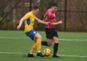 Action from Saturday's derby draw between the Swifts and Crossgates Primrose.