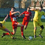Crossgates, pictured recently against Camelon, staged a superb fightback on Saturday at Broxburn. Photo: Ted Milton.