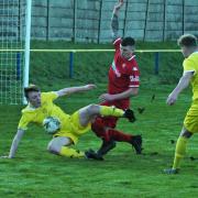 Action from Crossgates' match with Camelon. Photo: Ted Milton.