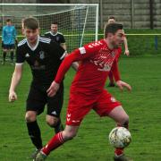 Action from Crossgates Primrose's defeat to Sauchie. Photo: Ted Milton.