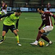 Kelty Hearts in action against Jeanfield Swifts in the Scottish Cup, first round. Photo: Ted Milton.