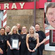 The David Gray Barbers shop at Hospital Hill celebrated being named best barber in Fife this week. Inset: Company founder David Gray.