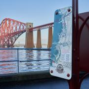 One of the signposts for the trail at Hawes Pier. Photo: Forth Bridges Trail and Stephen Sweeney Photography.