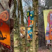 Some of the Woodhenge artwork which has been on display in Calais Woods.