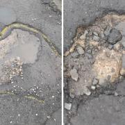 Angela says the potholes outside her Forth Gardens home arew a 