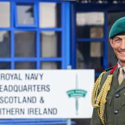 Naval Regional Commander Scotland and Northern Ireland, Brigadier Andrew Muddiman ADC RM, at HMS Caledonia.PIc: Royal Navy.