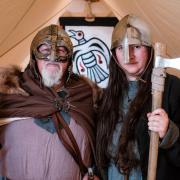 Vikings Gurthrum Ormson and Neflaug the Grinisin. Photo: Jim Payne/OnFife