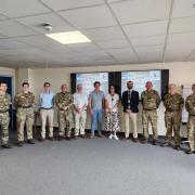 Members of the 225 (Scottish) Medical Regiment alongside representatives of Fife’s Simulation Training Centre at Queen Margaret Hospital in Dunfermline.