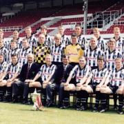 The Dunfermline Athletic squad at the start of the 1996-97 season.