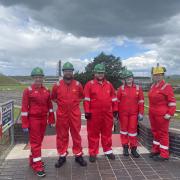 Pictured, left to right, Pauline McGeevor, Fraser Jackson, Branden Eagleton, Caitlin Bryce and Sarah Hilditch at Shell UK’s Fife NGL Plant.