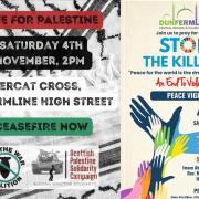 Two events calling for peace will be held in Dunfermline on Saturday.