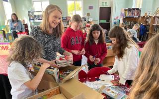 Shirley-Anne Somerville MSP delivering her book donation to Blairhall Primary.