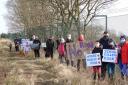 Supporters of the Save Our Calais Wood Action Group at the site on Sunday.