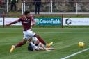 Kelty Hearts hitman Nathan Austin is gunning for Brechin City in the play-off final after his hat-trick shot down Brora Rangers. Photo: Jim Payne.