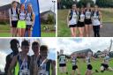 From left to right, clockwise: The under-15 3x800m team; the under-15 4x300m team; the under-13 4x100m team; and the mixed 4x400m relay team. Photos courtesy of Pitreavie AAC.