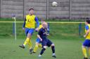 Action from Crossgates Primrose's win over Musselburgh Athletic. Photo: Dave Wardle.