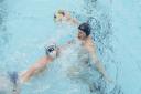 Dunfermline's senior men in action against Portobello.  Bruce White/Scottish Swimming.
