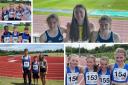Sophie Thomas, Darcie Black and Amy Jenkinson (top, main pic); Callum Newton, Charlie Hunter and Kirstin Penman (below left), and the Superteams girls A, B and boys teams all competed well for the club. Photos: Dunfermline Track and Field.