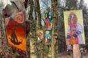 Some of the Woodhenge artwork which has been on display in Calais Woods.