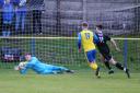 Action from Inverkeithing Hillfield Swifts' win at Crossgates Primrose. Photo: David Wardle.