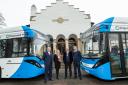 Pictured, from left, Douglas Robertson, Stagecoach East Scotland Managing Director, Marie Connell, National Account Manager at Alexander Dennis, Provost of Fife, Jim Leishman, Stagecoach Dunfermline Assistant Operations Manager, Iaian Stewart. Photo: