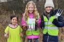 Some of the Crossgates pupils who planted trees.