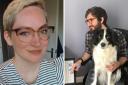 Haunt Publishing owner Rebecca Wojturska (left) has been left struggling due to Brexit and rising costs. The small firm has one employee, Ross Stewart (right) pictured with office dog Mia.