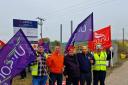 The protest at the Dunfermline Recycling Centre.
