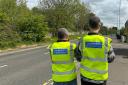 Volunteers in the community speed watch team set up monitoring points in West Fife.