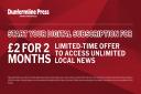 Take advantage of our offer to subscribe to the Dunfermline Press.