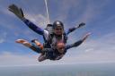 Mark during the jump (Army Parachute Association Netheravon/PA)