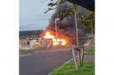 The fire at the derelict caravan in Rosyth. (Image: Fife Jammer Locations)