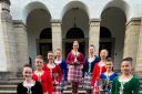 The Allana Brown Highland Dancing performance team, which includes the four winners at the World Championships.