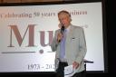 John Muir, chairman of Muir Group, speaking at the 50th anniversary celebration.
