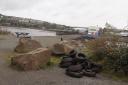 Thirty tyres have been dumped at the coastal path in Inverkeithing.