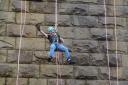 Former RAF reservist Steve Winstanley, from Crossgates. at the Forth Bridge Abseil on Sunday.