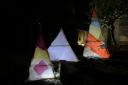 Some sample lanterns made for the procession by children at the Friday 'Abbey Kids', which meets in the church hall.