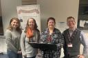 Duloch Lectures: Pictured at the inaugural event are, from left, attendees Julia Sherriffs and Niamh Hogwood, from Fife College, speaker Sharron McColl, and Duloch Library Supervisor Janek Matysiak.