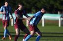 Action from Oakley's 1-1 draw with Whitehill Welfare on Saturday.