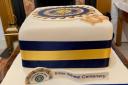The cake to mark the 100th anniversary of the Inner Wheel organisation.