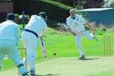 Action from Dunfermline and Carnegie Cricket Club's friendly with Falkland. Photos: Ted Milton.