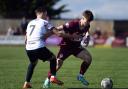 Alfie Bavidge in action for Kelty Hearts in their match against Montrose.