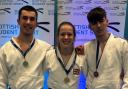 Scottish Student Sport Judo Championships medalists Jacob Callaghan, Kirsty Marsh and Angus Marsh. Photo courtesy of Jeff Marsh.