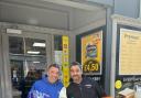 Snappy Shopper's co-founder Scott Campbell and store owner Fahim Ashiq.
