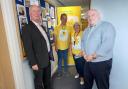 From left: Neil Mackie, Centre Manager; Richard Terras, Volunteer; Cathy Terras, Chair of Marie Curie Fundraising Group Dunfermline; Kenny Arnott, Facilities Manager at the Kingsgate Centre.