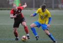 Rosyth, in action against Dunipace at home last month, secured a 5-0 away win on Saturday. Photo: David Wardle.