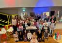 Members of the 16th Dunfermline Brownie group celebrating their tenth birthday.